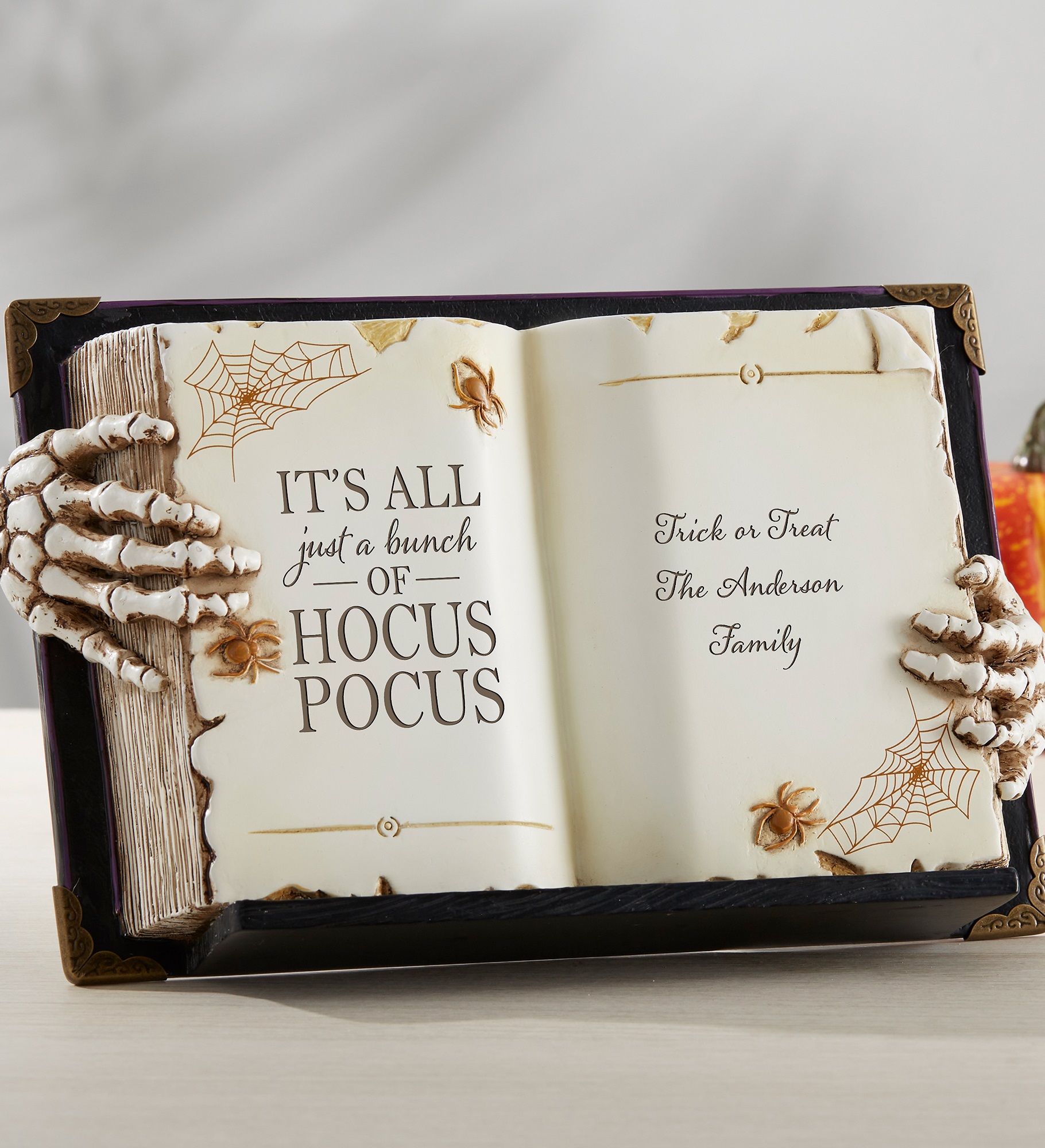 Hocus Pocus Personalized 3-D Resin Spellbook Shelf Sitter
